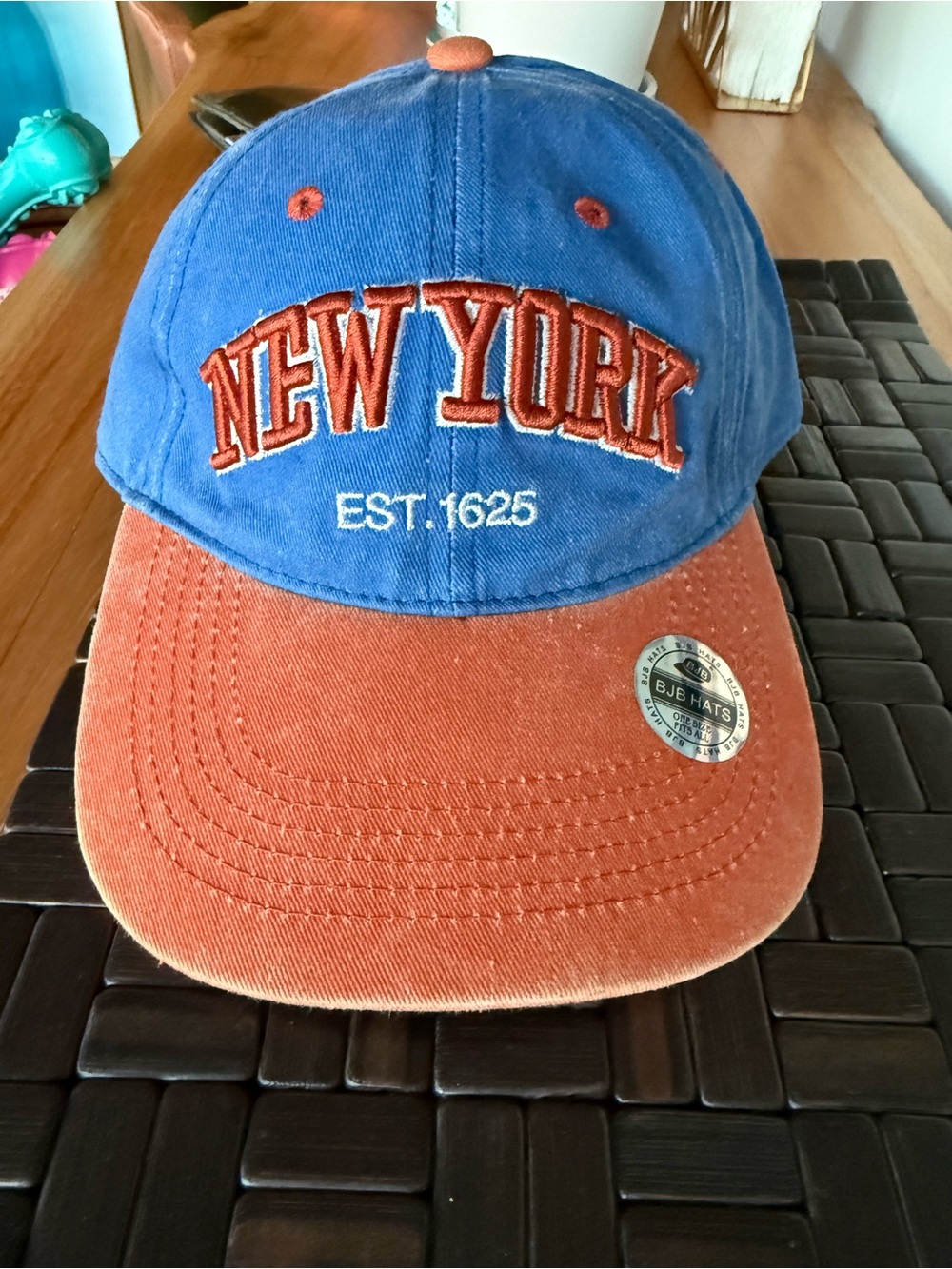 NWT New York Two-Tone Baseball Cap - Blue & Rust Dark Knicks Colors